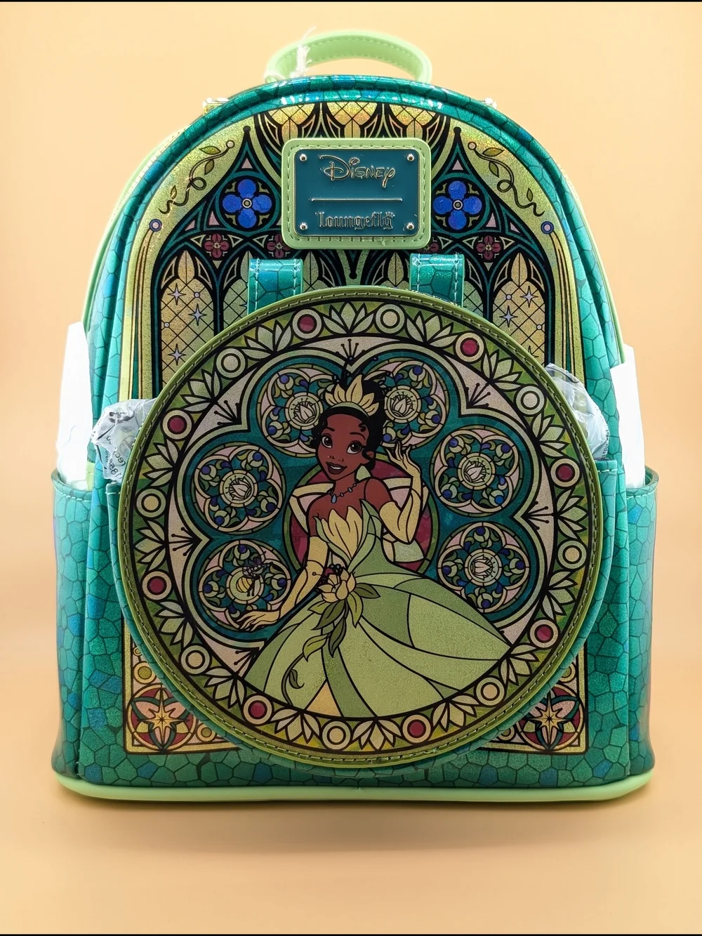 Loungefly Disney Princess Tiana Stained Glass Mini Backpack NWT